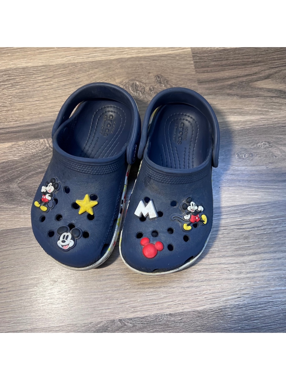 Crocs Mickey Mouse clogs, navy, childs size 9